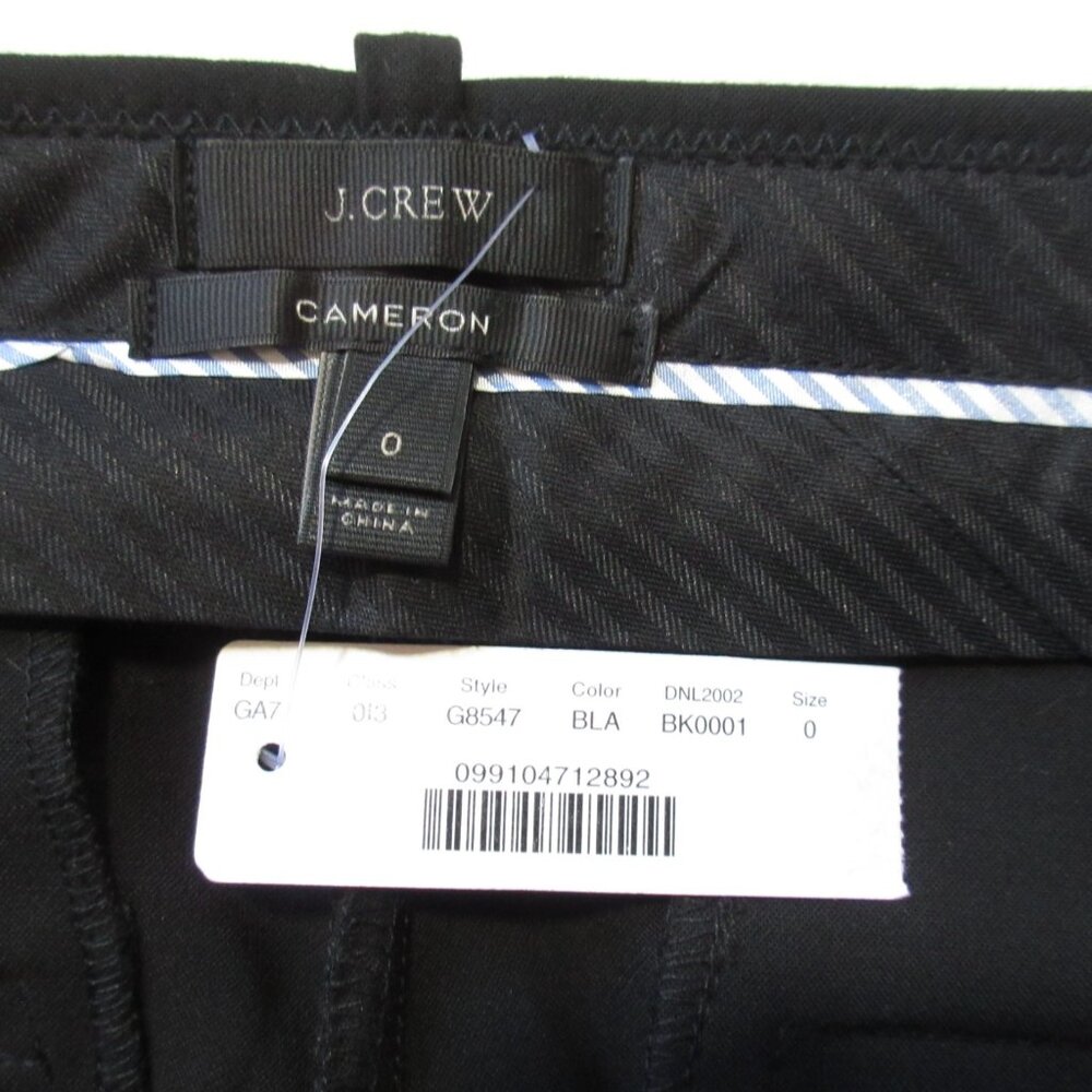 NWT J.Crew Slim Crop Cameron in Black Four Season Stretch Ankle Crop Pants 0 - Picture 4 of 4